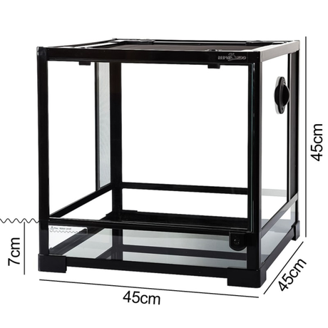 Repti-Zoo Glass Terrarium 45x45x45cm - glass terrarium with metal mesh