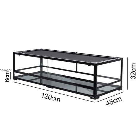 Repti-Zoo Glass Terrarium 120x45x32cm - glass terrarium with metal mesh